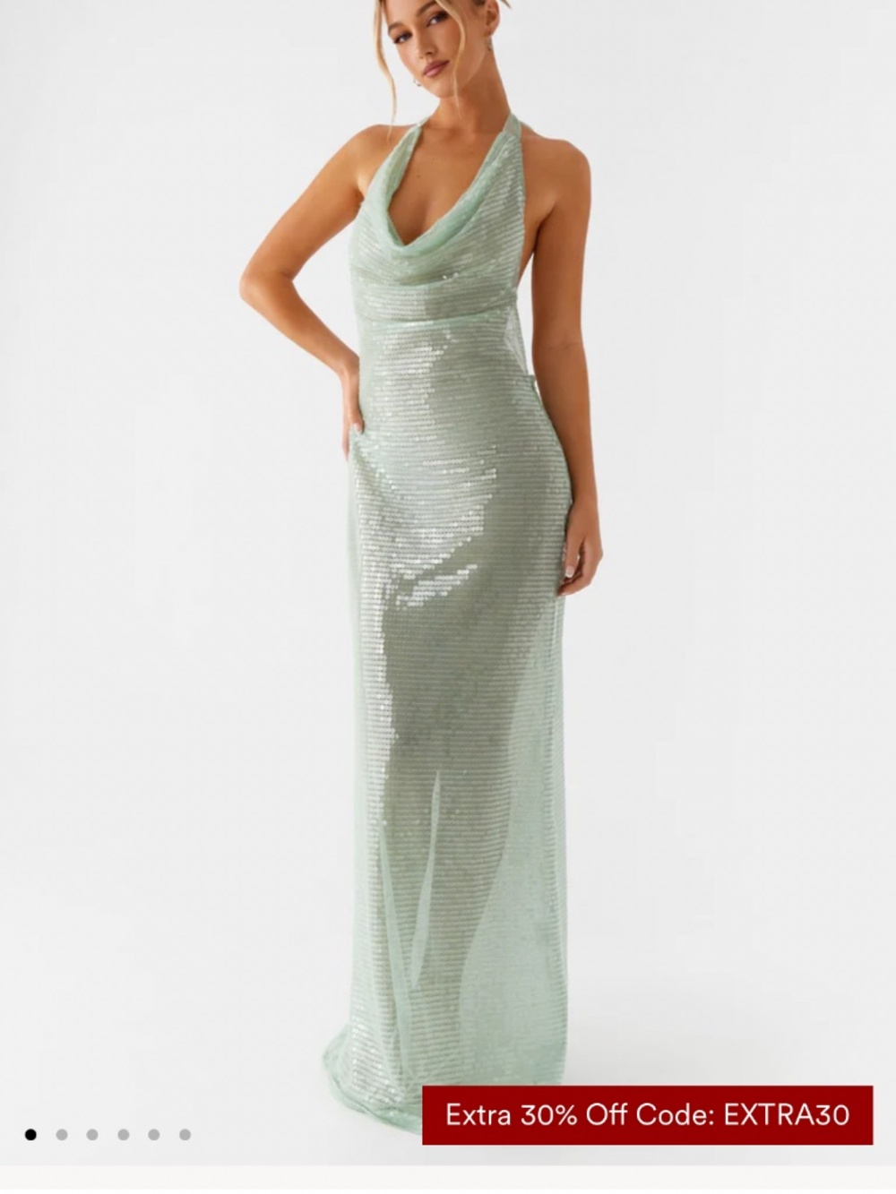Sheer Sparkle Peppermayo Dress Green - Size 16 - Picture 1 of 4